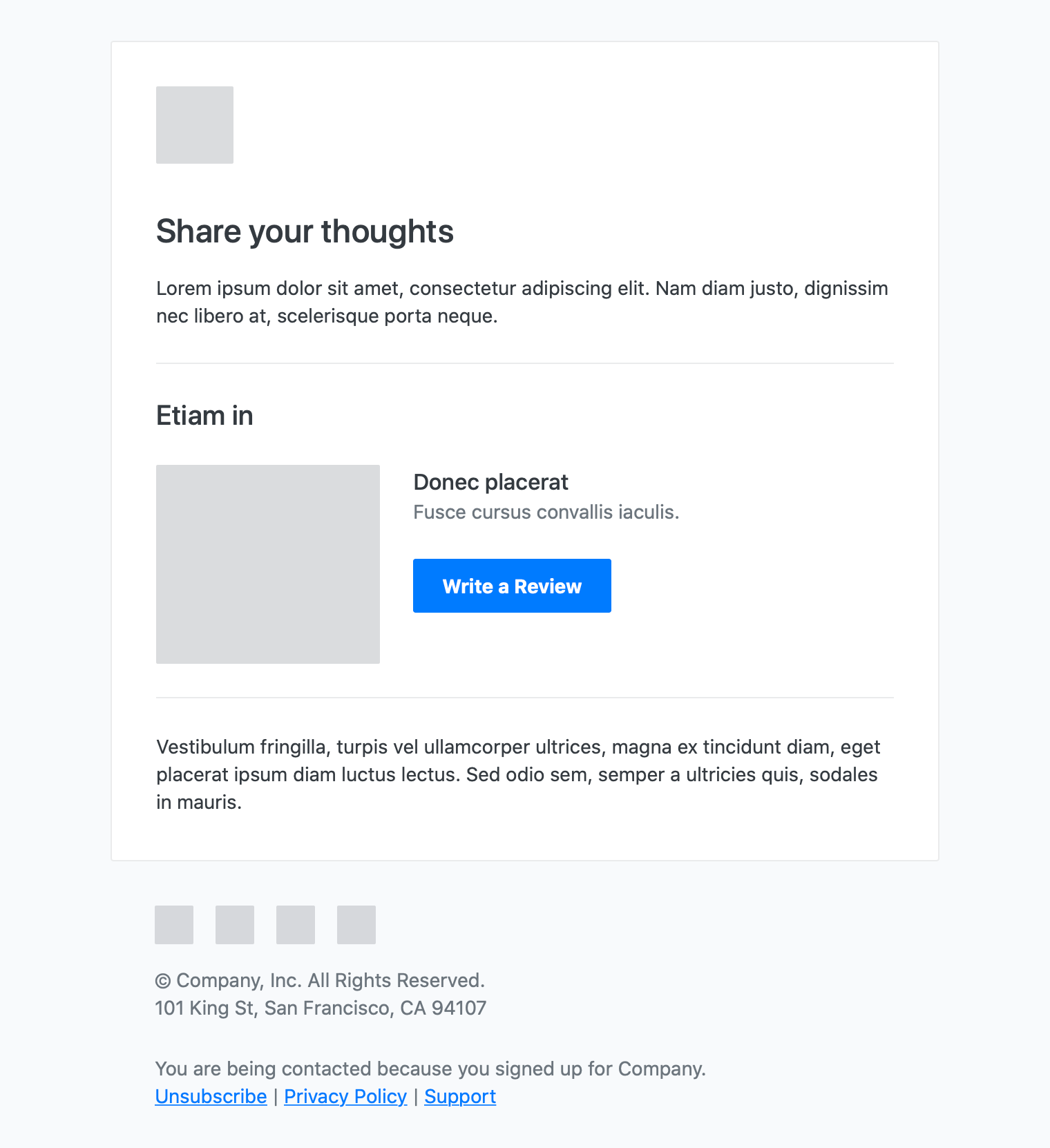 Product Review Email Template